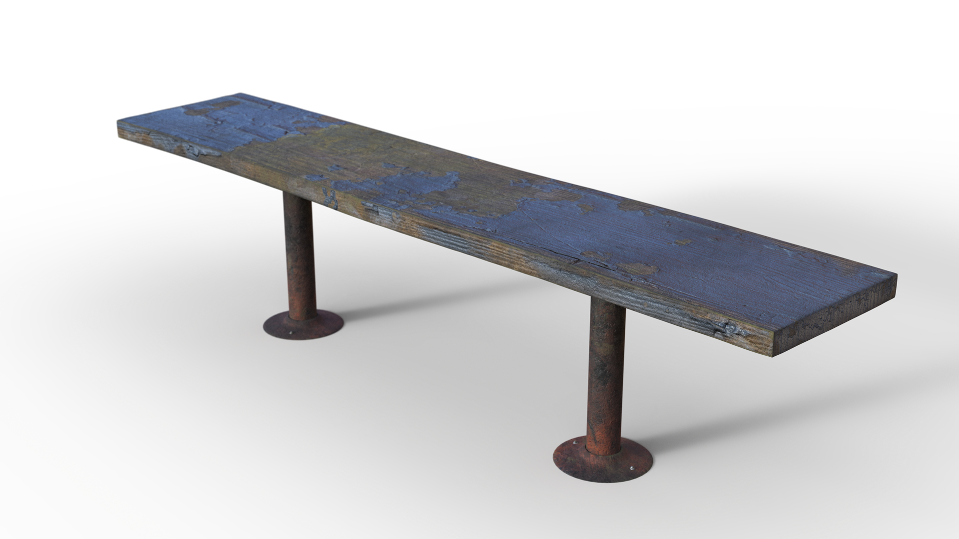 Weathered Bench Chipped Paint Render Environment