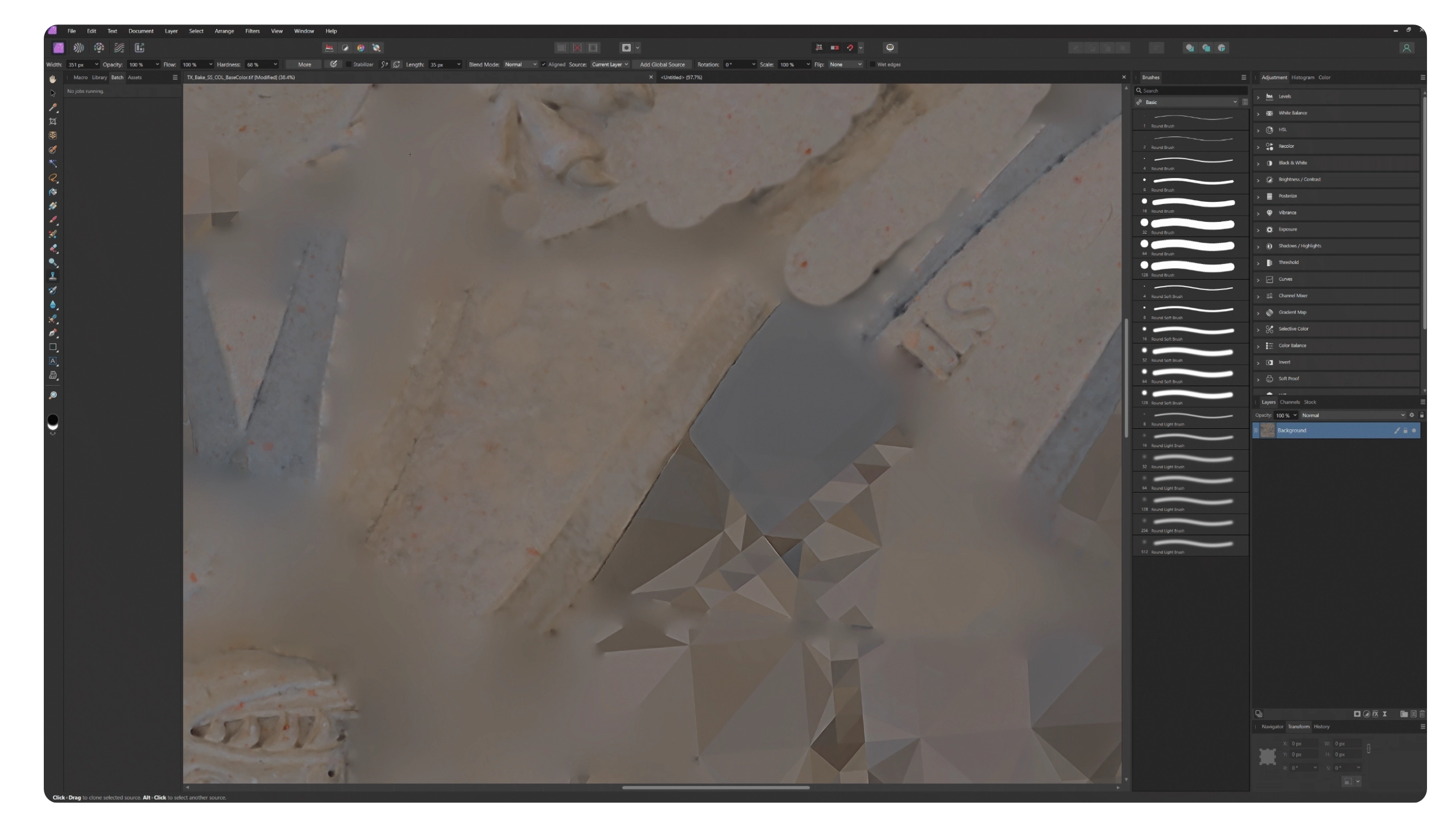 Stone Crest Affinity Photo Albedo map correction.